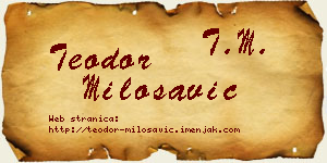Teodor Milosavić vizit kartica